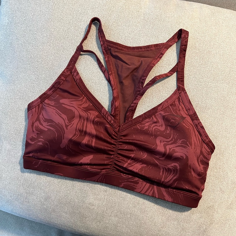Gymshark Power Sports Bra Cherry Brown